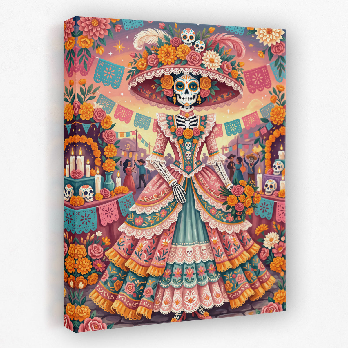 Catrina Festive Bloom — catrina festive bloom side view mirror wrap