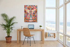Catrina Festive Bloom — catrina festive bloom office space with desk chair 1port flush print