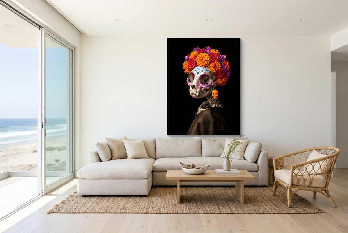 Catrina's Earring — catrina's earring living room with couch 1port flush print