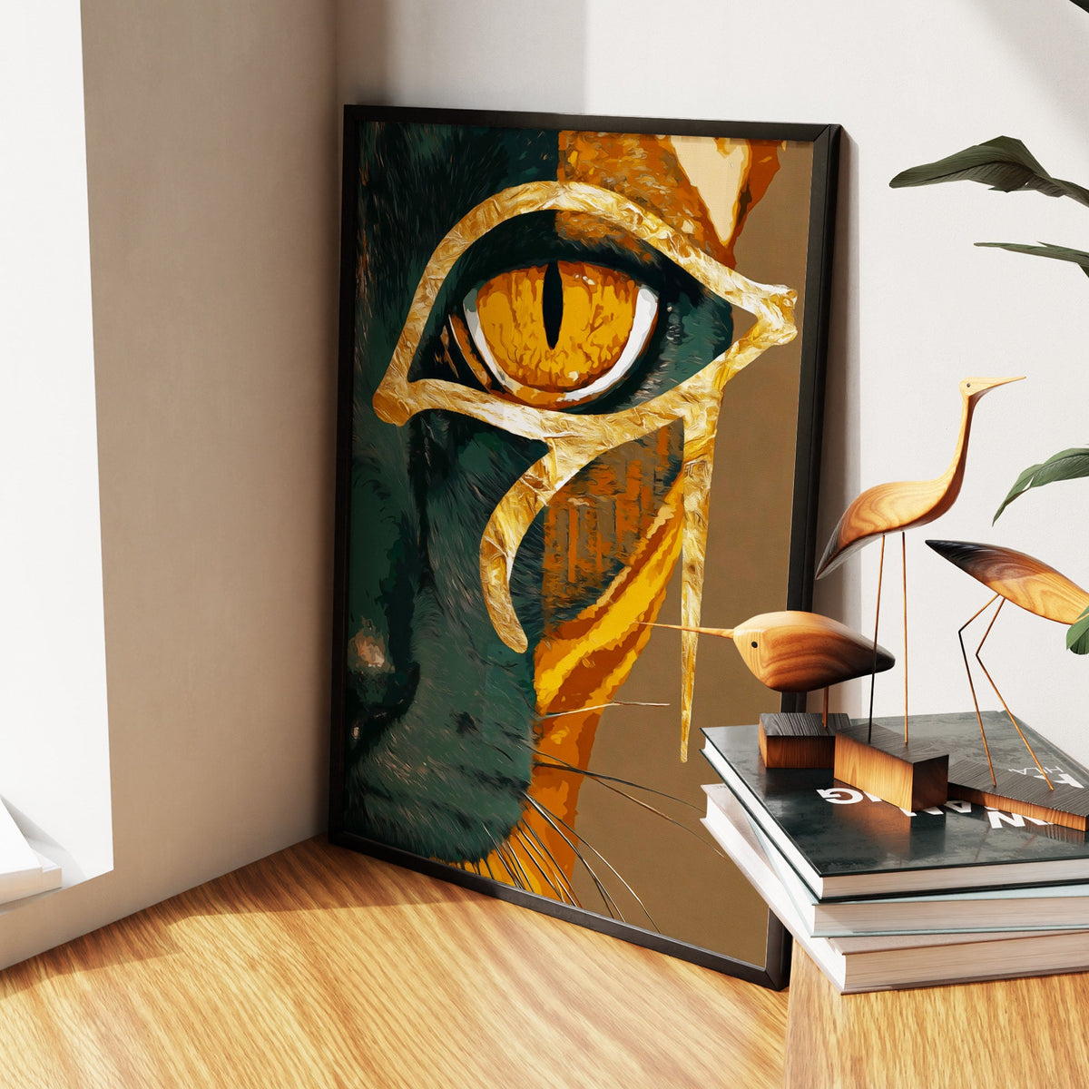 Cat's Amber Fire - Luxury Wall Art