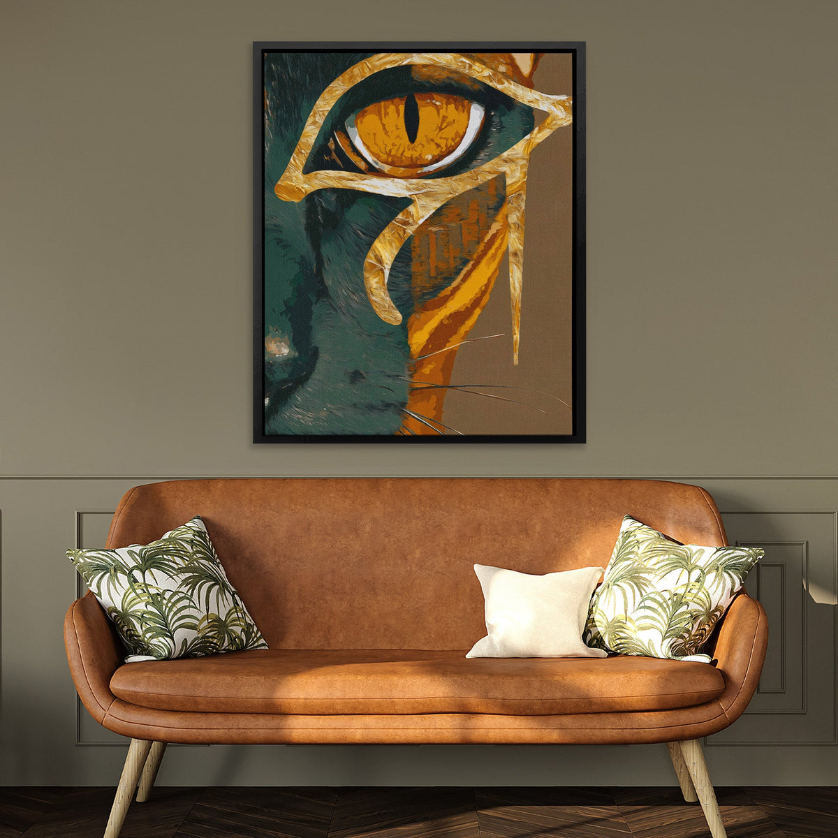 Cat's Amber Fire - Luxury Wall Art