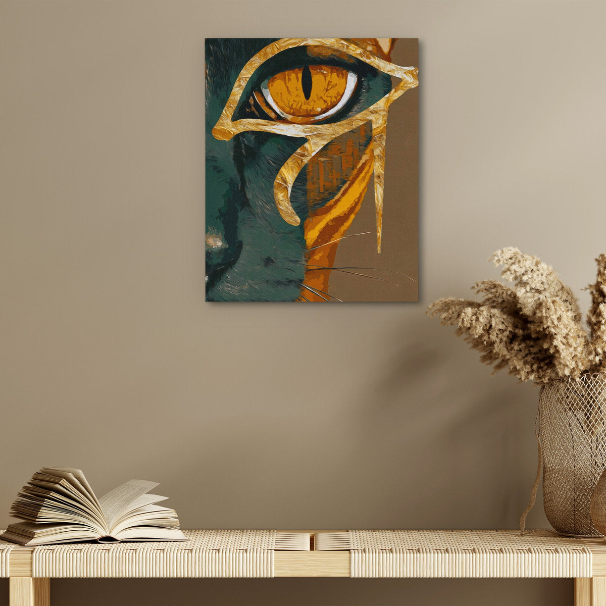 Cat's Amber Fire - Luxury Wall Art