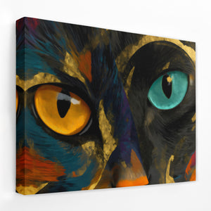 Cats Amber Teal - Luxury Wall Art