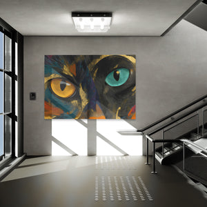 Cats Amber Teal - Luxury Wall Art