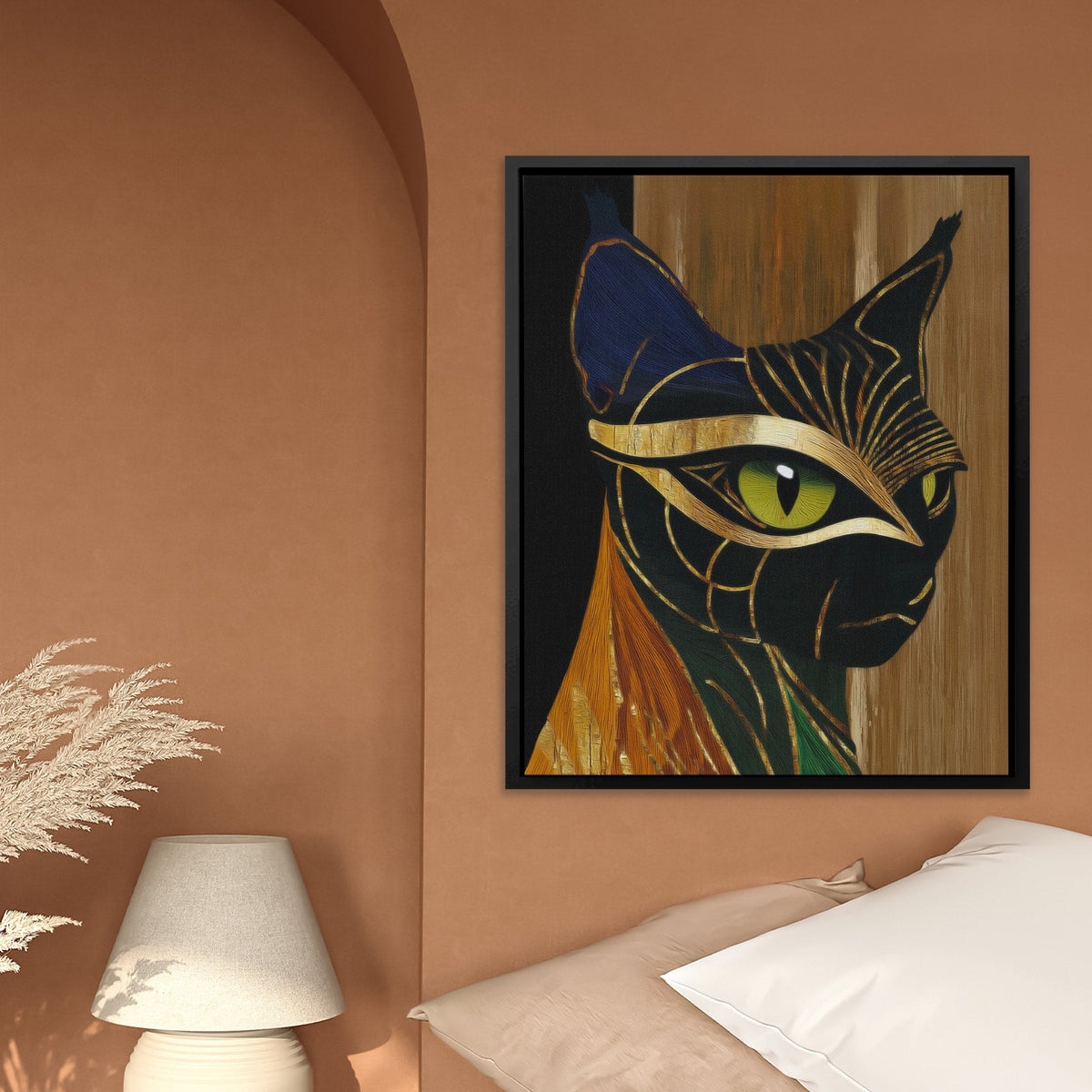 Cat's Emerald Vision - Luxury Wall Art