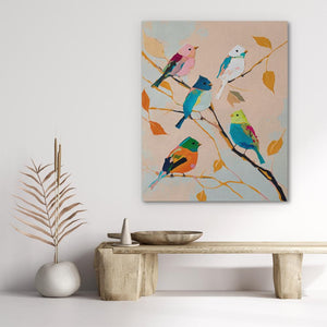 Birds in Wonderland: Colorful Bird Canvas Art - Luxury Wall Art 