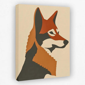 a painting of a fox on a white background