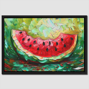 a painting of a slice of watermelon