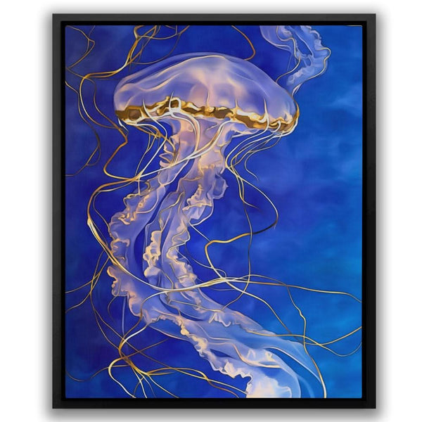 Celestial Blue Jellyfish in a room
