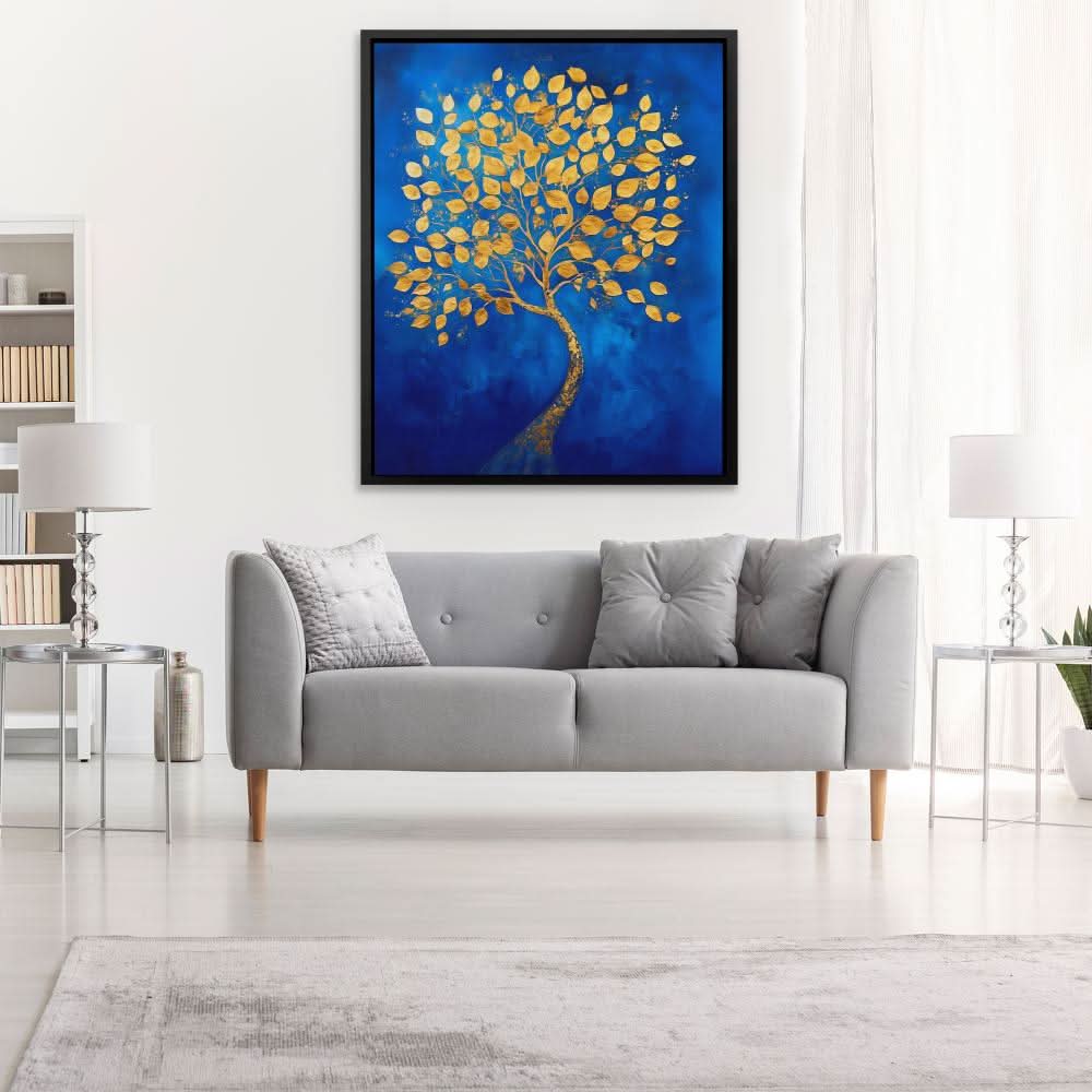 Celestial Leaves - Oversized Nature Canvas Wall Art