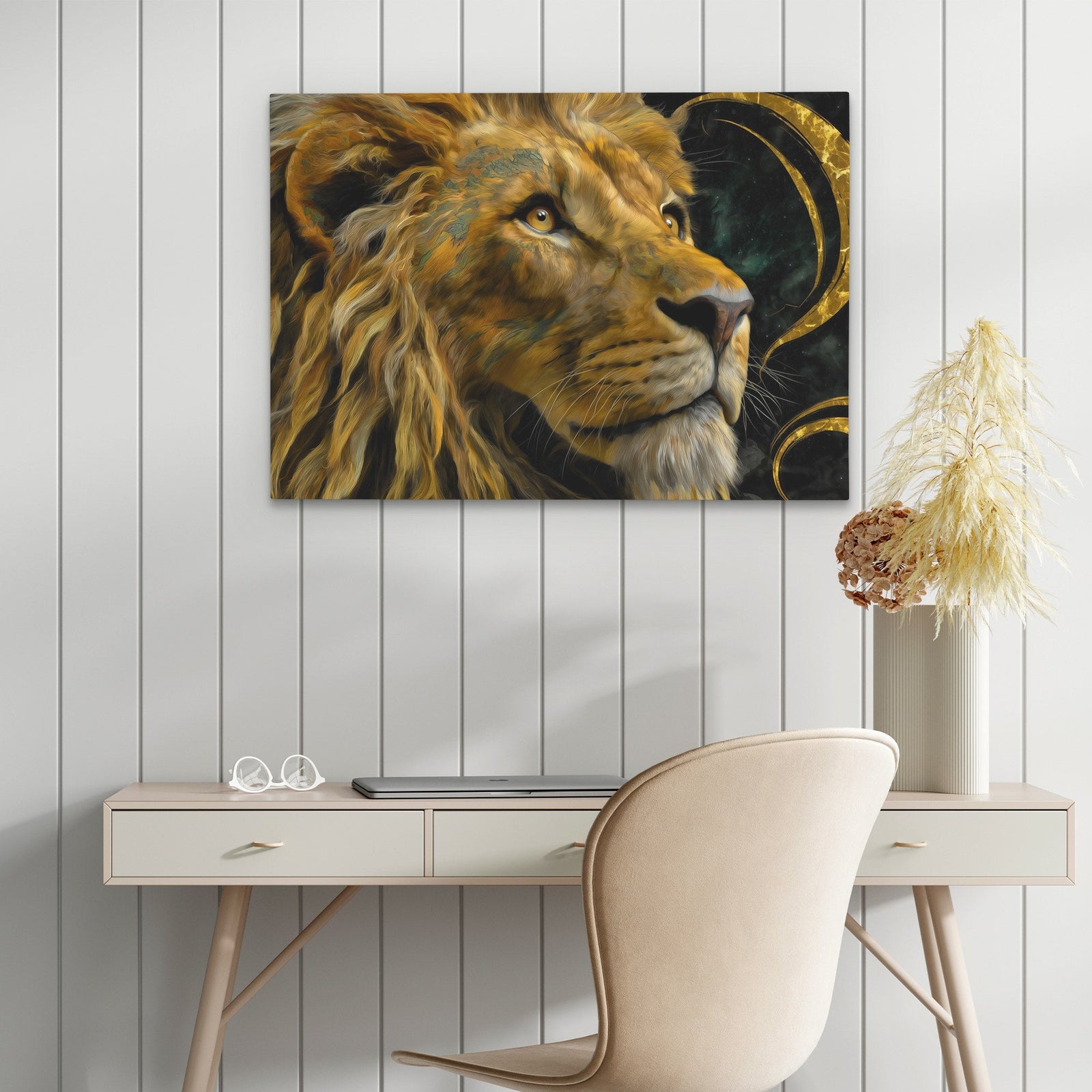 Celestial Lion Crown - Luxury Wall Art