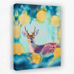 Celestial Rest - Deer Canvas Wall Art