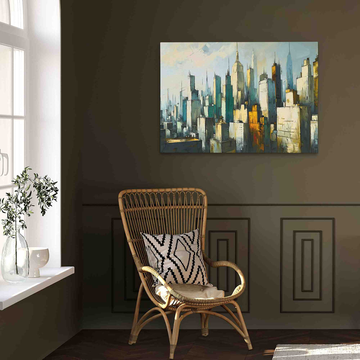Cement Jungle - Building Wall Art in Black Frame