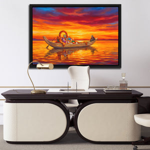 Ceremonial Boat Sunset - Luxury Wall Art