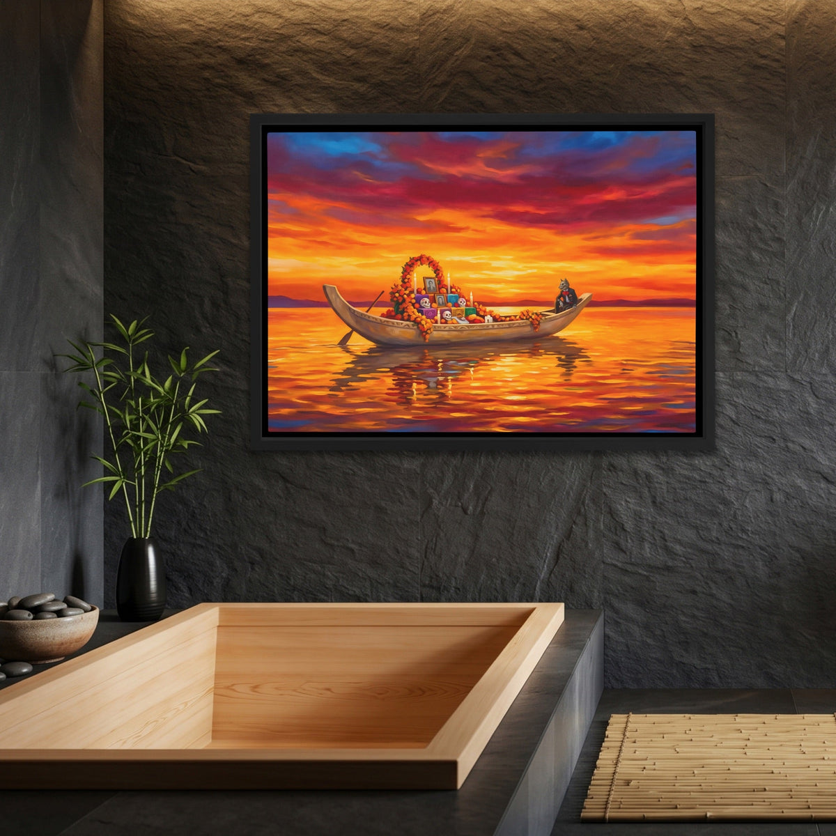 Ceremonial Boat Sunset - Luxury Wall Art