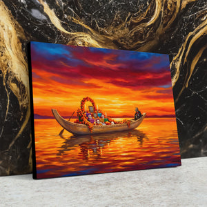 Ceremonial Boat Sunset — Ceremonial Boat Sunset Against Wall4x5 3 11