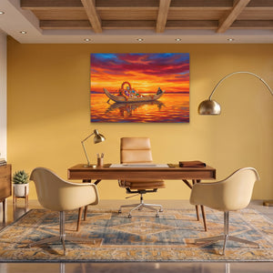 Ceremonial Boat Sunset — Ceremonial Boat Sunset Fun Office Land 91
