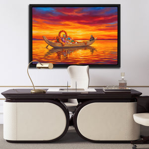 Ceremonial Boat Sunset — Ceremonial Boat Sunset Luxury Office Desk 155