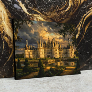 Chambord Castle Twilight Reflection - Luxury Wall Art
