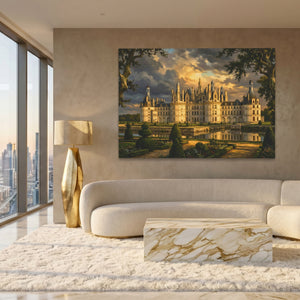 Chambord Castle Twilight Reflection — Chambord Castle Twilight Reflection White Gold Lux Land 204