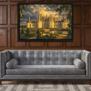Chambord Castle Twilight Reflection — Chambord Castle Twilight Reflection Luxury Wood Walls 172