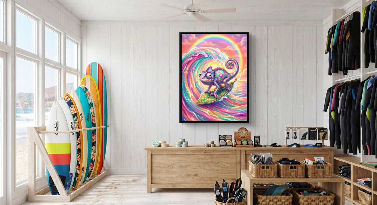 Chameleon's Rainbow Wave - Luxury Wall Art