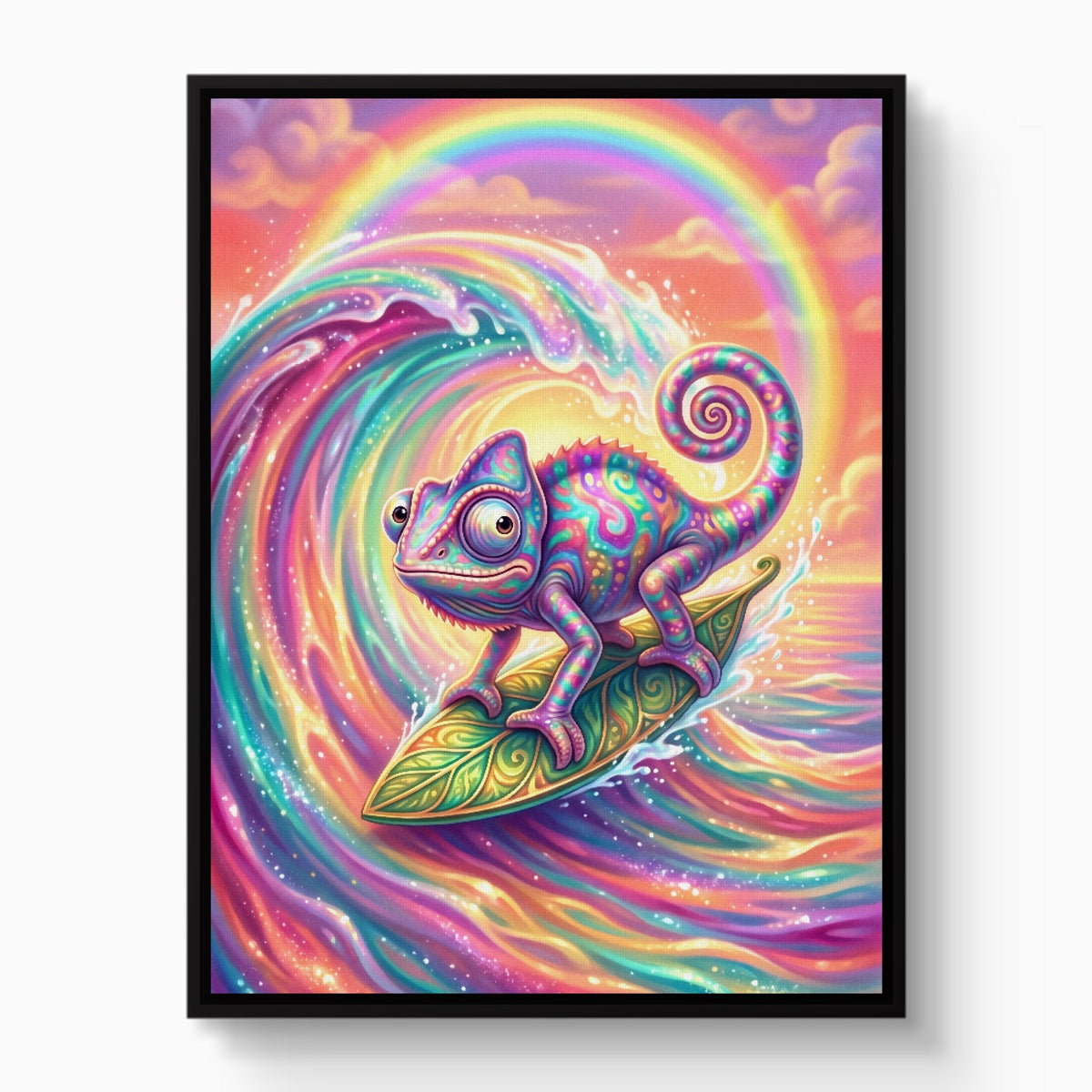 Chameleon's Rainbow Wave - Luxury Wall Art