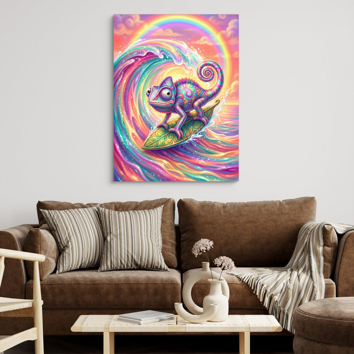 Chameleon's Rainbow Wave - Luxury Wall Art