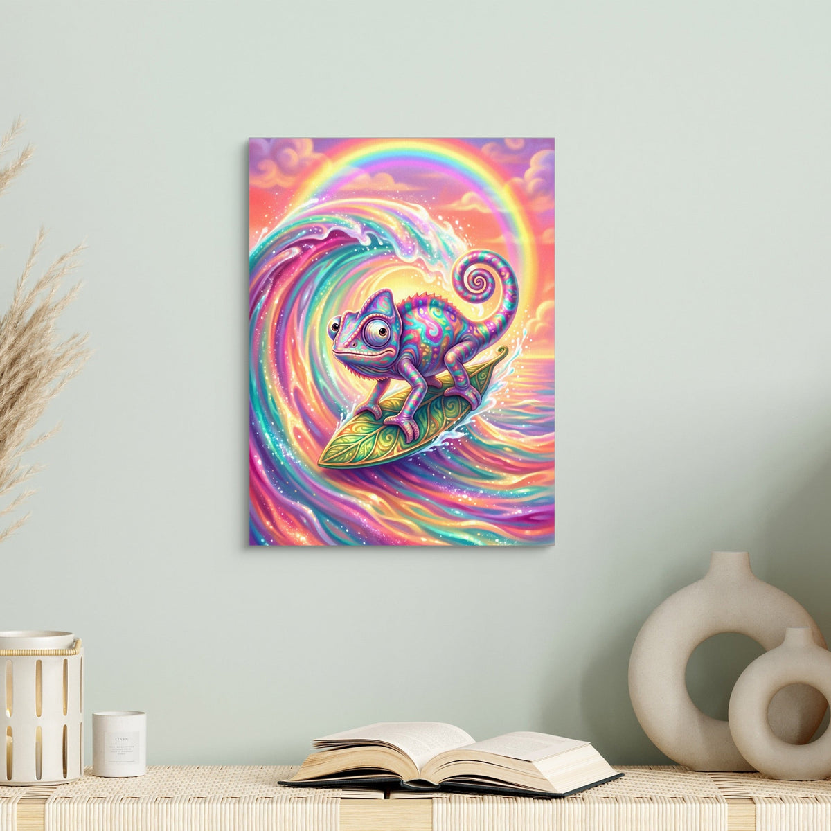 Chameleon's Rainbow Wave - Luxury Wall Art