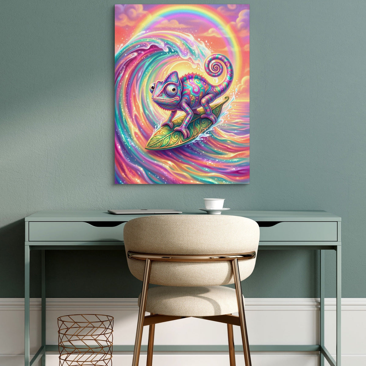 Chameleon's Rainbow Wave - Luxury Wall Art