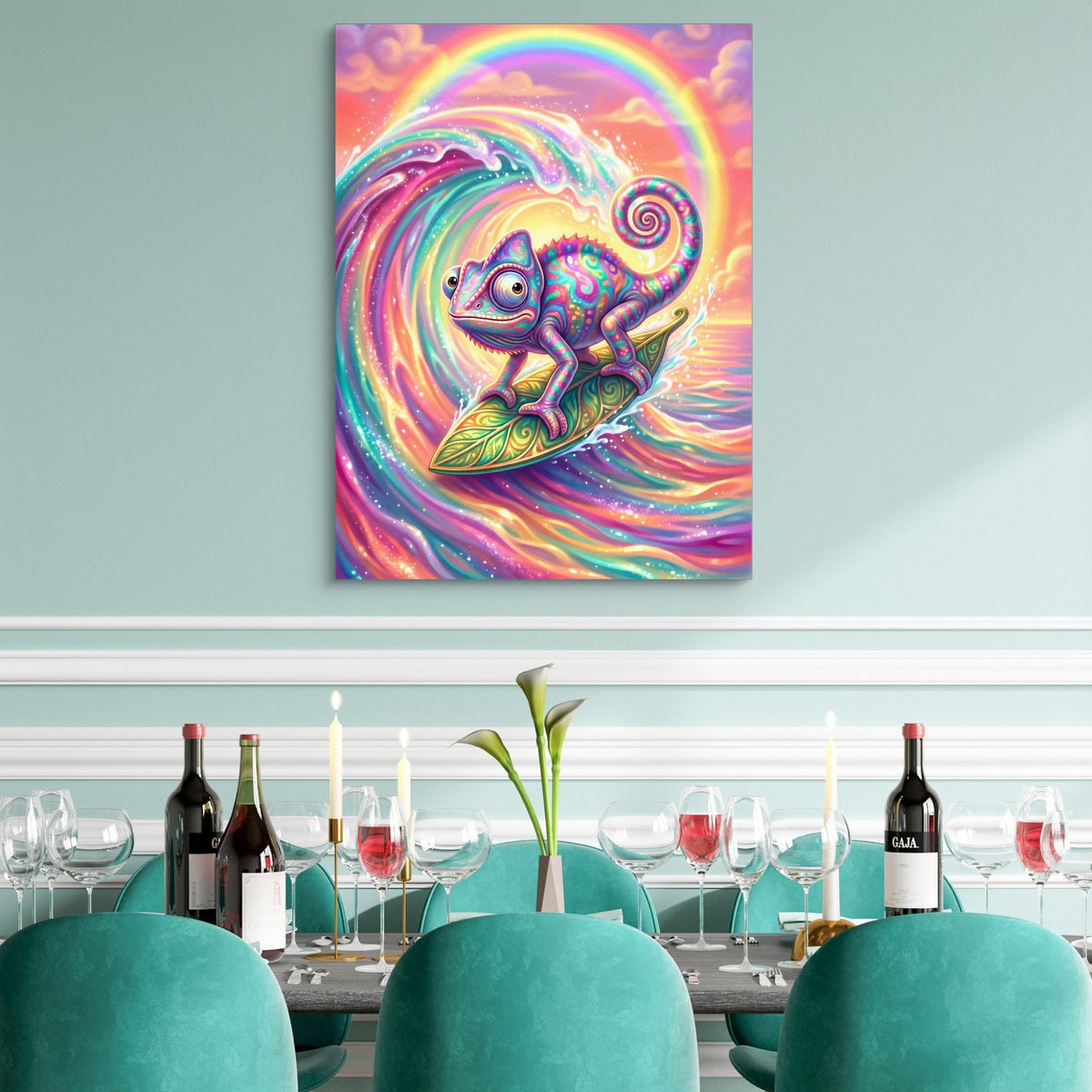 Chameleon's Rainbow Wave - Luxury Wall Art