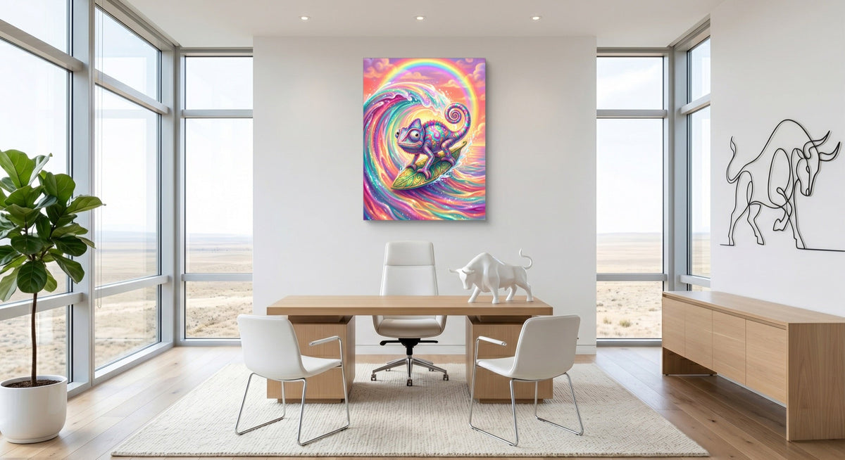 Chameleon's Rainbow Wave - Luxury Wall Art