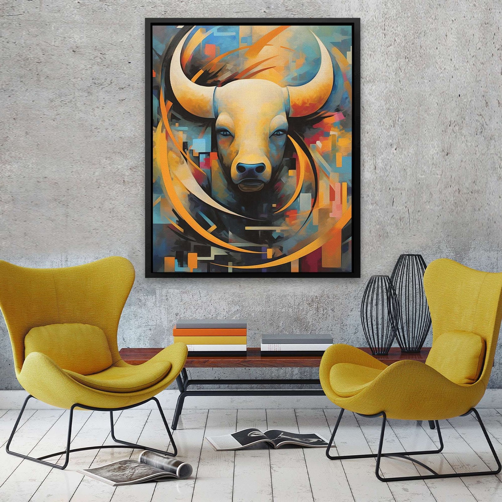 Charging Colors - Animals Canvas Wall Art