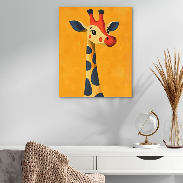 Cheerful Cartoon Giraffe in a room