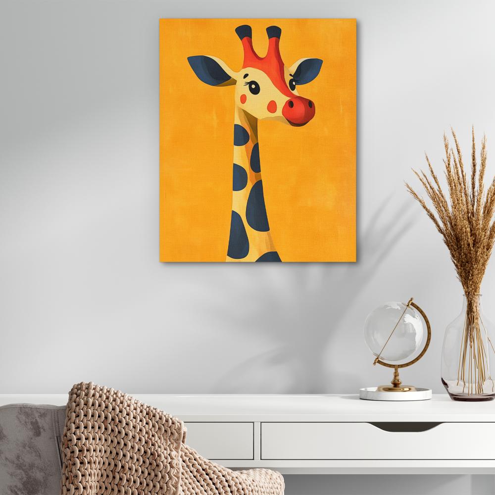 Cheerful Cartoon Giraffe - Luxury Wall Art