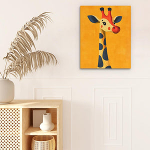 Cheerful Cartoon Giraffe - Luxury Wall Art