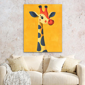 Cheerful Cartoon Giraffe - Luxury Wall Art