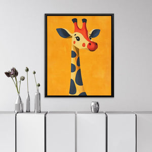 Cheerful Cartoon Giraffe - Luxury Wall Art