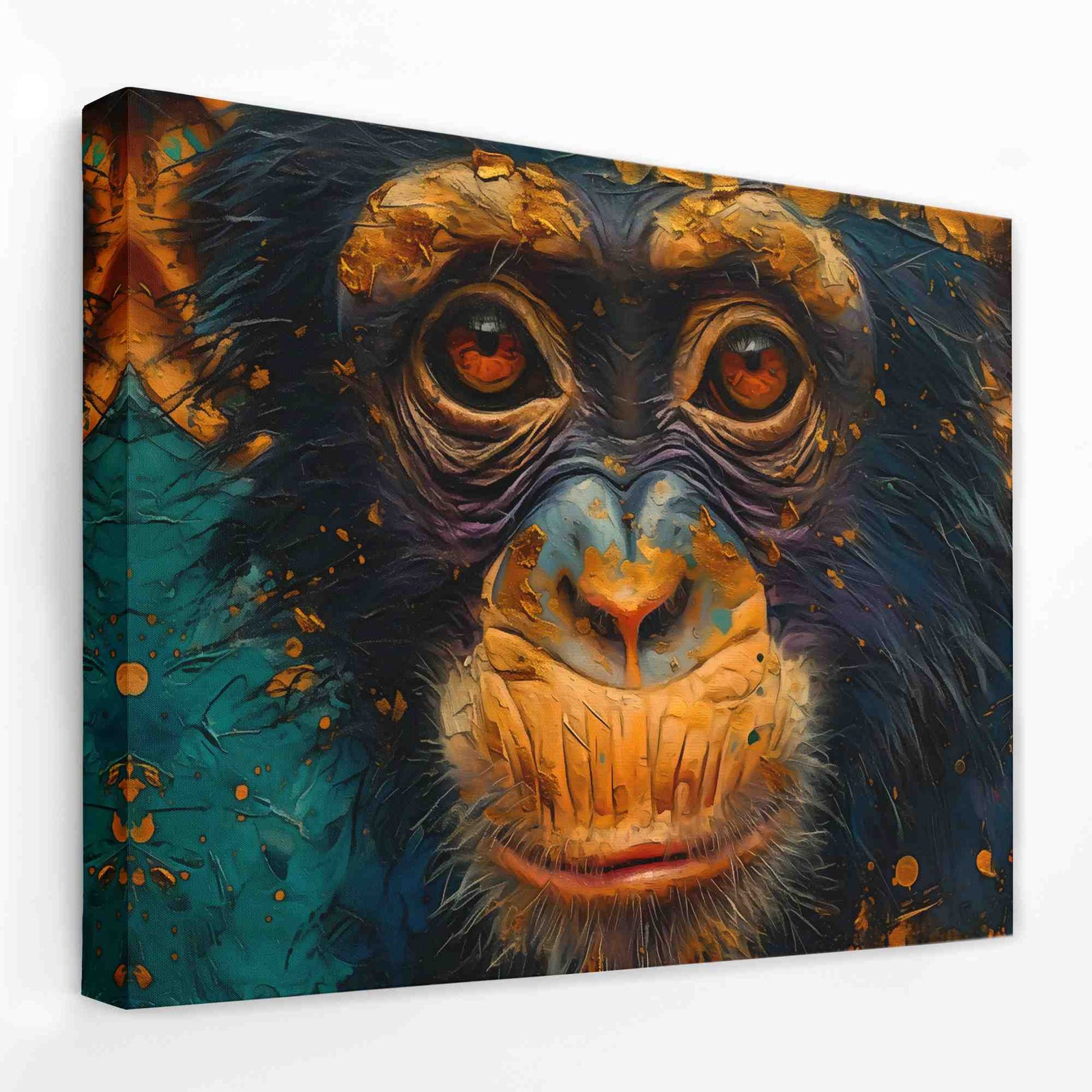 Cheerful Chimp - Animals Canvas Wall Art