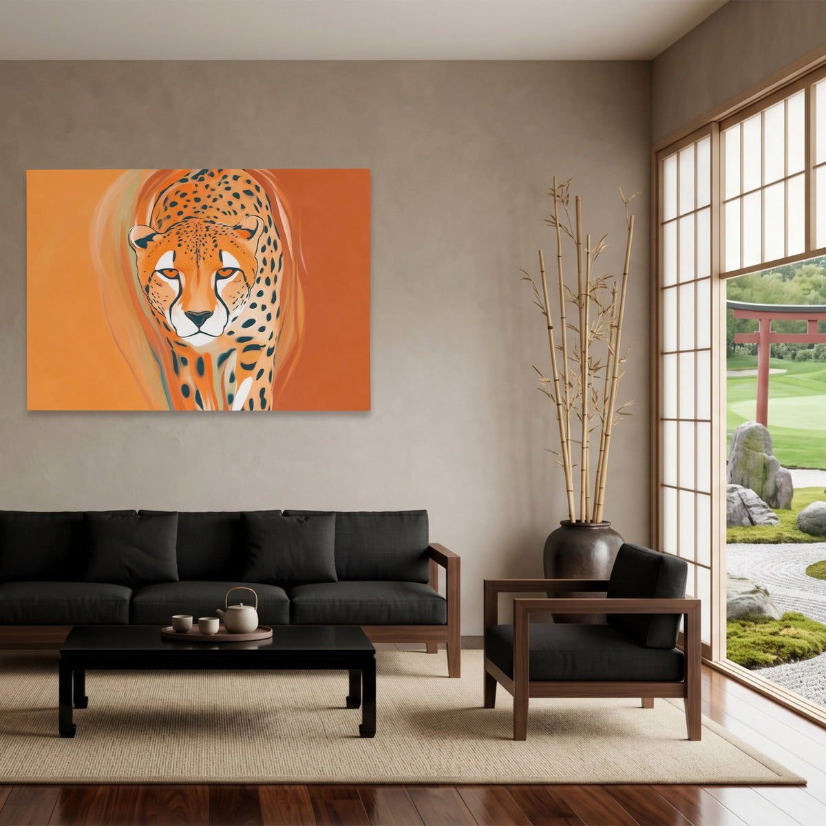 Cheetah Atmospheric Oil — Cheetah Atmospheric Oil Japanese Garden Land 97