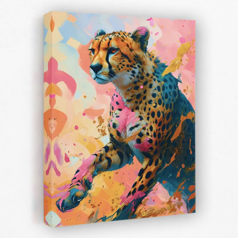 Cheetah Chasing - Africa Canvas Wall Art