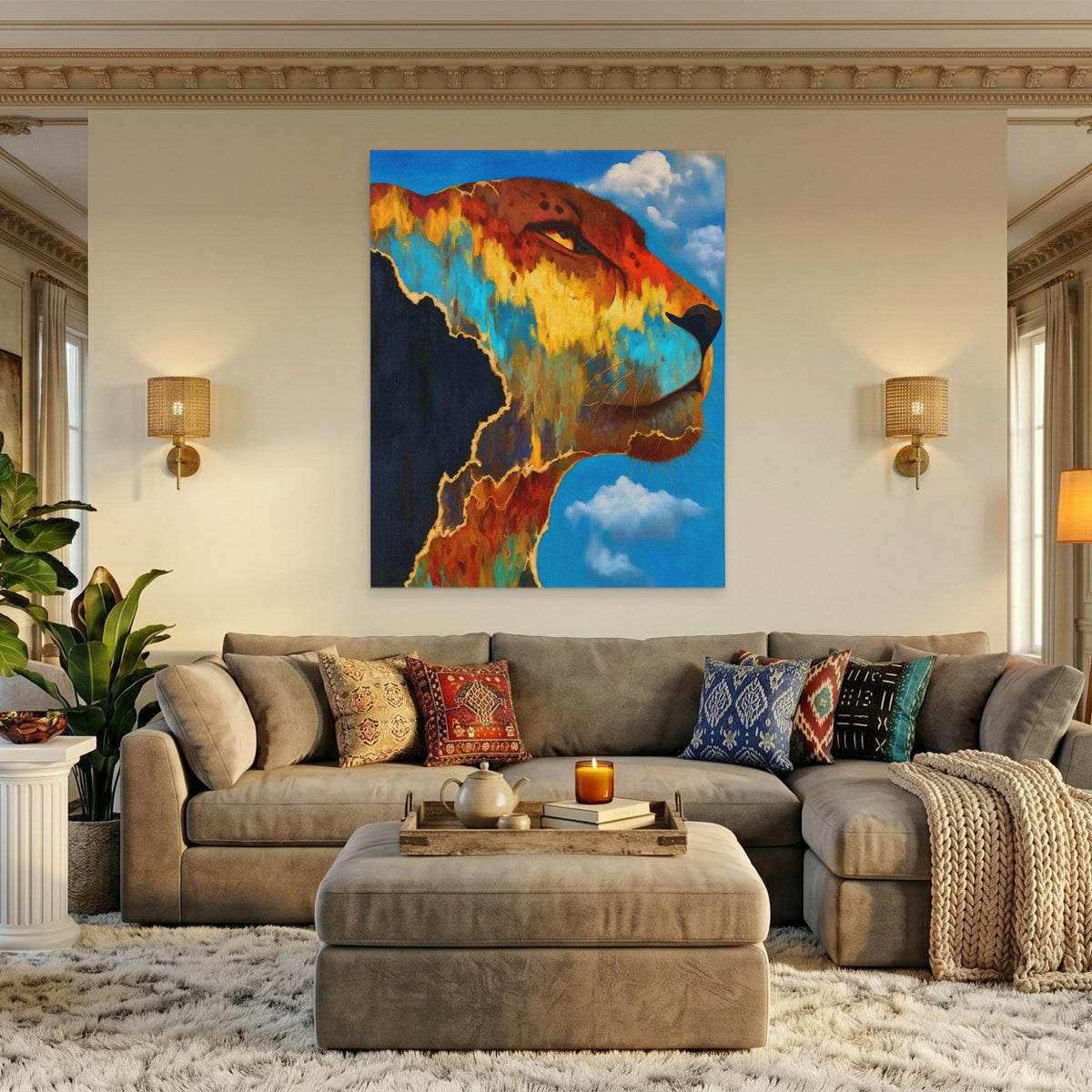 Cheetah Cloudscape Rising - Luxury Wall Art