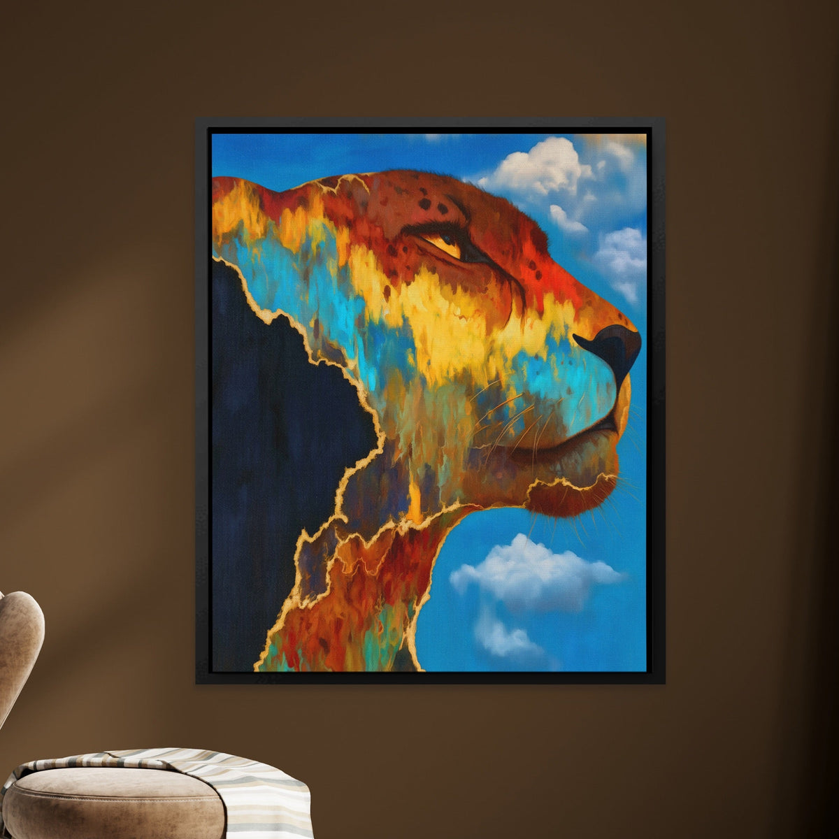 Cheetah Cloudscape Rising - Luxury Wall Art