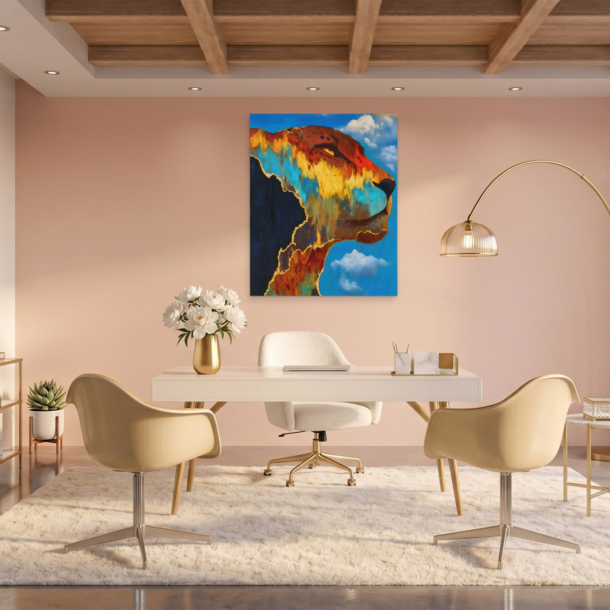 Cheetah Cloudscape Rising - Luxury Wall Art