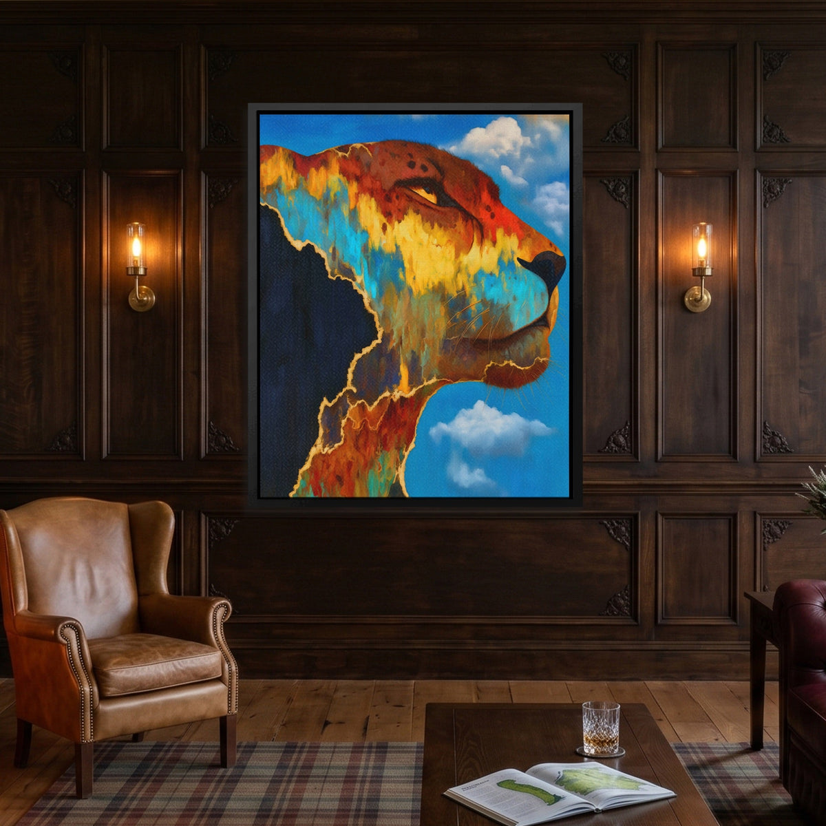 Cheetah Cloudscape Rising - Luxury Wall Art