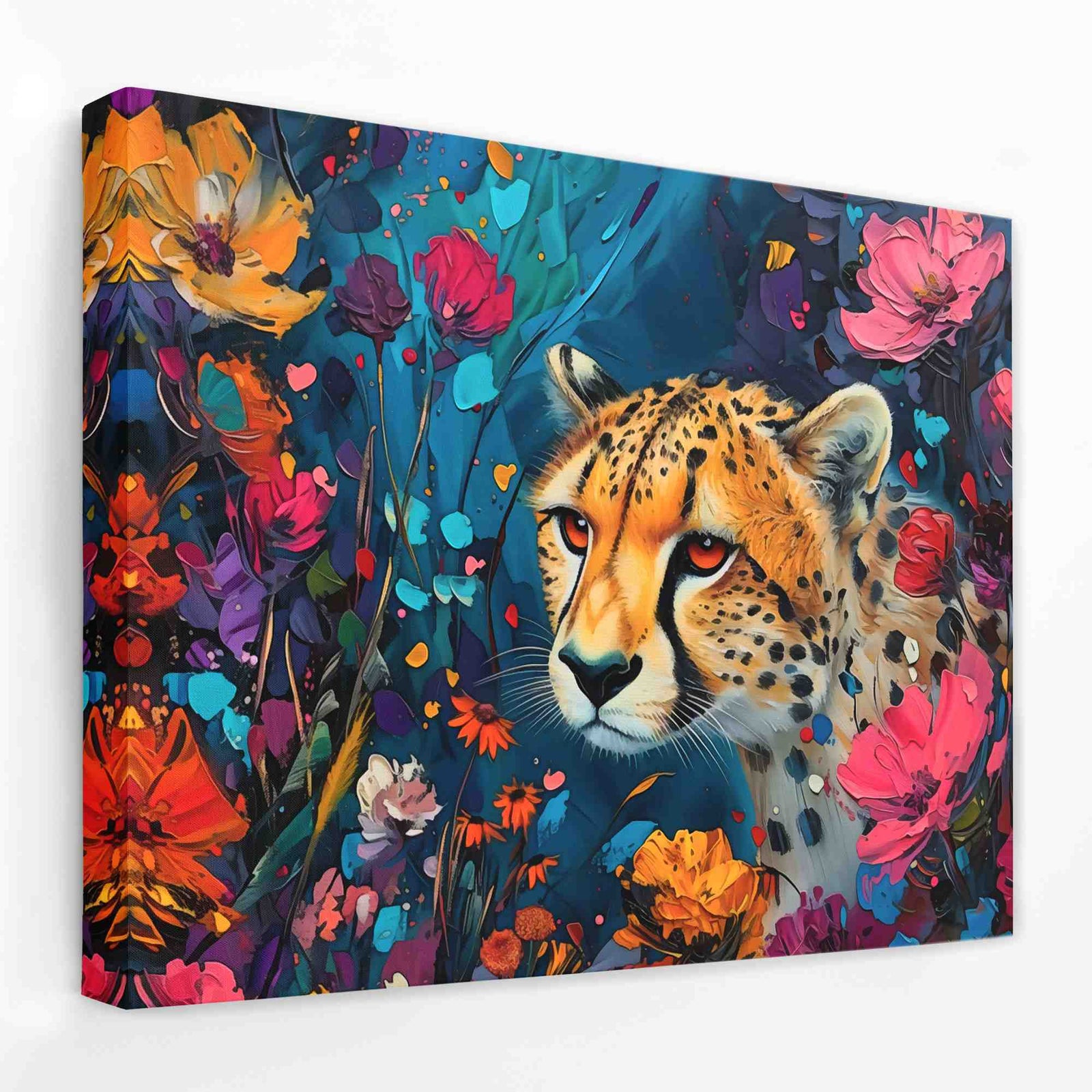 Cheetah Garden - Animals Canvas Wall Art