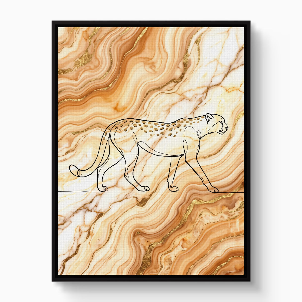 Cheetah Golden Marble — cheetah golden marble white studio framed black