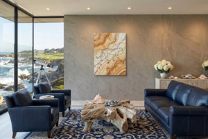 Cheetah Golden Marble — cheetah golden marble living room with ocean view 1port flush print