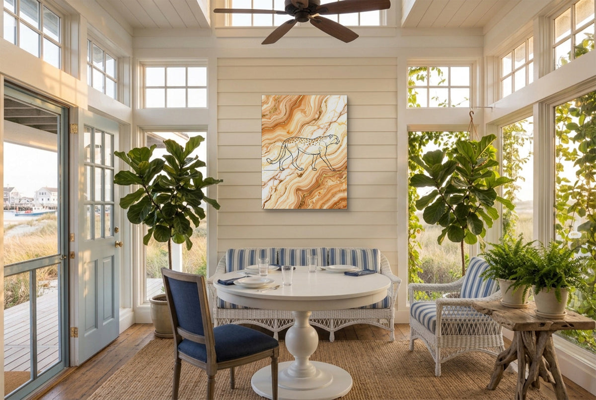 Cheetah Golden Marble — cheetah golden marble sunroom with furniture 1port flush print