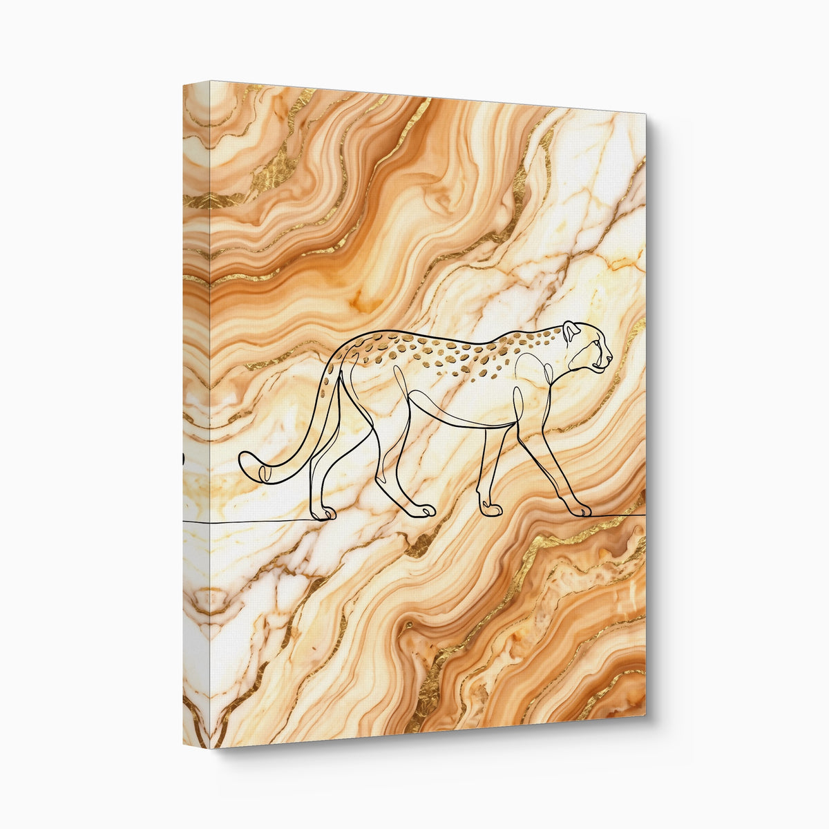Cheetah Golden Marble — cheetah golden marble angled flush print